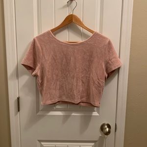 NWT Wild Fable Pink Velvet Crop Top